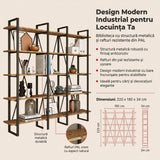 Biblioteca Sous cadru Metal, Crem, 220x180x34 cm