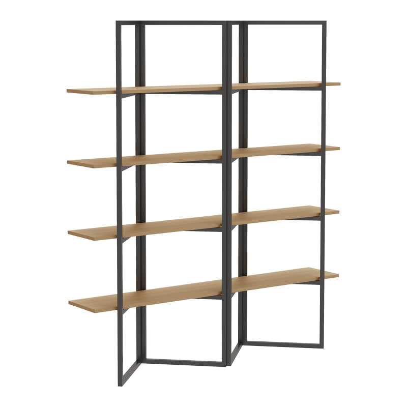 Natural - Negru | SKU: 225-000109 | Bibliotecă Strake, Natural - Negru, 140x30x160 cm, varianta Natural - Negru, produs pentru amenajarea locuinței, disponibil online în România la CasaMob