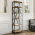Biblioteca Suadiye cu 6 Rafturi cadru Metalic, Stejar, 50 x 180 x 35 cm
