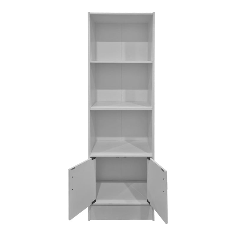 Biblioteca cu rafturi Tekaro, Lemn, Diverse culori, 57x33x180 cm - Alb