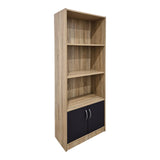 Biblioteca moderna Tekaro, Lemn, Diverse culori, 60x29x166 cm - Sonoma-Antracit