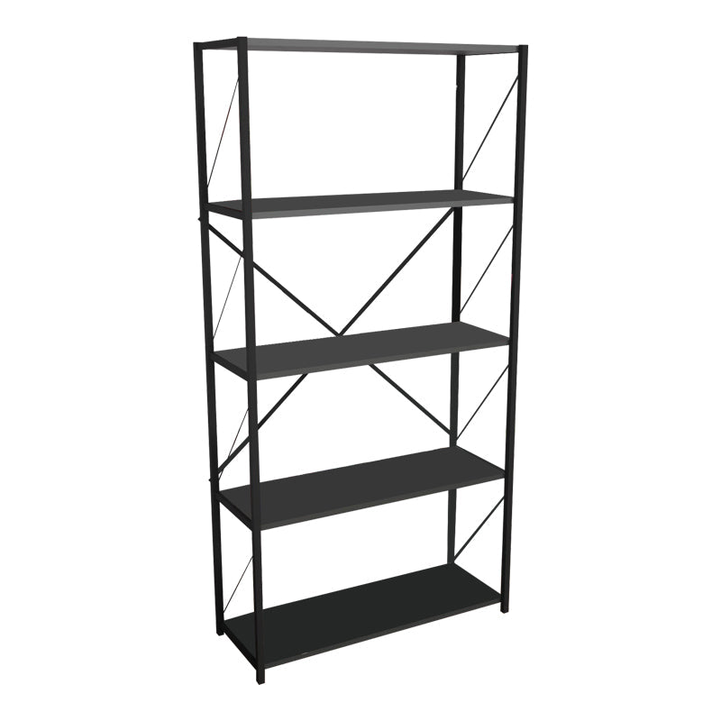 Biblioteca Tikilmo, Stejar - Antracit, 88x34x180 cm - Biblioteca Tikilmo, Stejar - Antracit, 88x34x180 cm - 321-000004