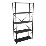 Biblioteca Tikilmo, Stejar - Antracit, 88x34x180 cm - Biblioteca Tikilmo, Stejar - Antracit, 88x34x180 cm - 321-000004