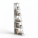 Biblioteca Tlos cu 6 rafturi, diverse culori, 50x150x22 cm - Alb