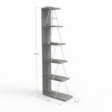 Biblioteca Tlos cu 6 rafturi, diverse culori, 50x150x22 cm - Alb