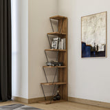 Biblioteca Tlos cu 6 rafturi, diverse culori, 50x150x22 cm - Stejar
