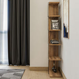 Biblioteca Tlos cu 6 rafturi, diverse culori, 50x150x22 cm - Stejar