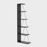 Biblioteca Tlos cu 6 rafturi, diverse culori, 50x150x22 cm - Gri