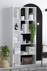 Biblioteca Uranus 12 Rafturi, Alb, 75x170x18 cm