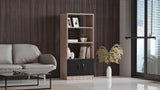 Biblioteca Variom cu 2 usi si 4 rafturi, Nuc - Stejar, 64x140x38 cm - Stejar