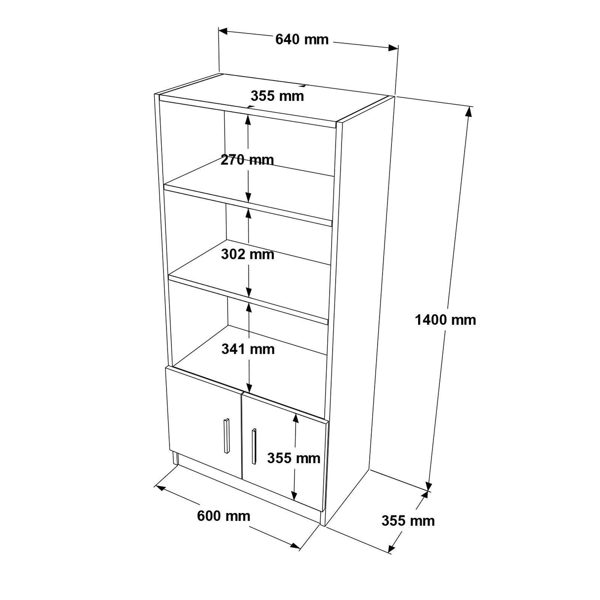 Biblioteca Variom cu 2 usi si 4 rafturi, Nuc - Stejar, 64x140x38 cm - Biblioteca Variom cu 2 usi si 4 rafturi, Nuc - Stejar, 64x140x38 cm