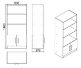Biblioteca Variom cu 2 usi si 4 rafturi, Nuc - Stejar, 64x140x38 cm - Biblioteca Variom cu 2 usi si 4 rafturi, Nuc - Stejar, 64x140x38 cm
