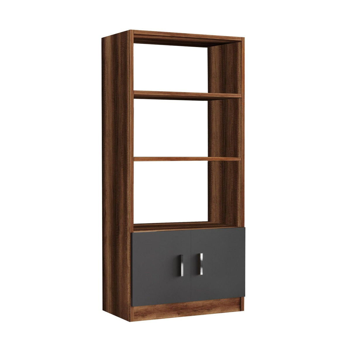 Biblioteca Variom cu 2 usi si 4 rafturi, Nuc - Stejar, 64x140x38 cm - Nuc