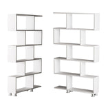 Biblioteca Vento, 6 rafturi, Alb, 90x155x20 cm