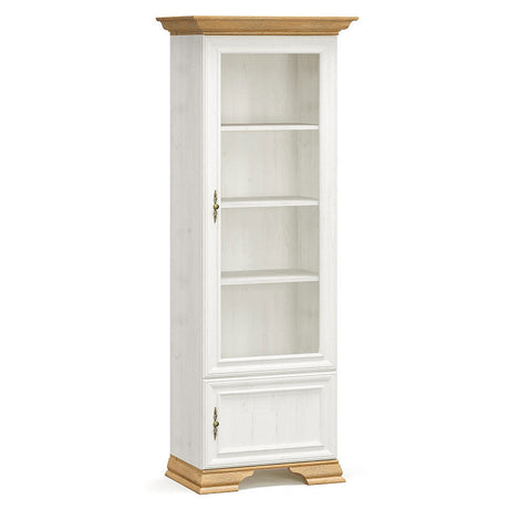 Biblioteca Vitrina Jaden, Alb - Sejar, 71x43x198 cm