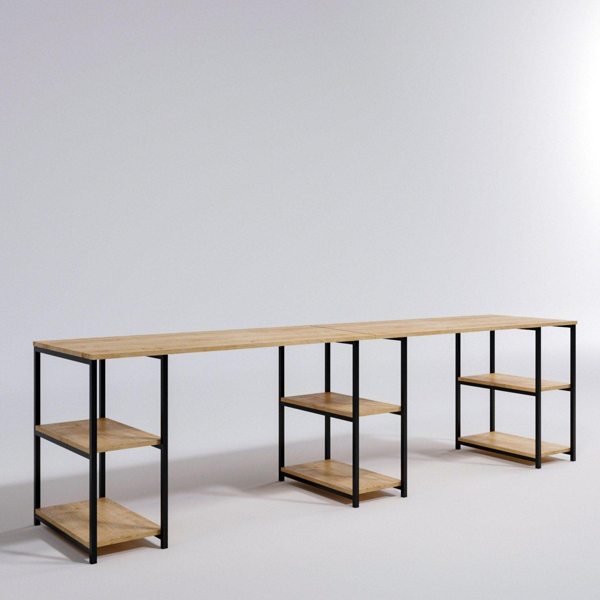 Birou 2 Persoane Sade L204, Stejar, 270x74x60 cm