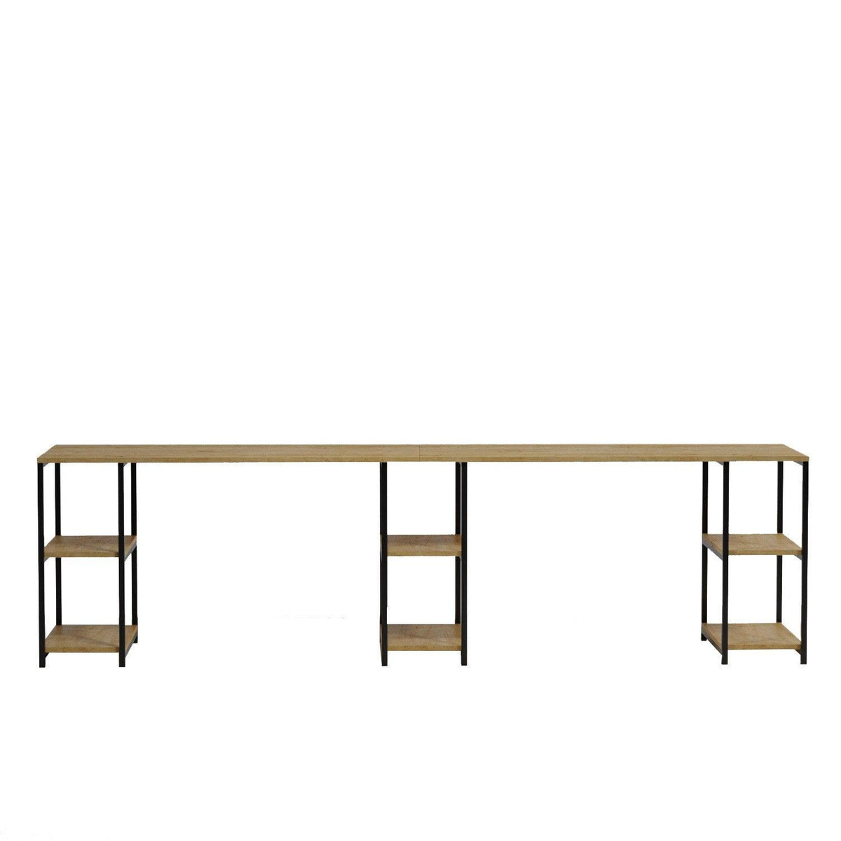Birou 2 Persoane Sade L204, Stejar, 270 x 74 x 60 cm