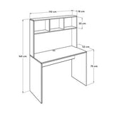 Birou CMU-830-MB-1 Home Collection® Base cu biblioteca, Alb - Stejar, 110x149x52 cm