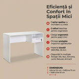Birou CMS-510-DD-1 Home Collection® Concept, 120x75x60 cm - Alb | SKU: CMS-510-DD-1, CMS-510-AX-1, CMS-510-FF-1, CMS-510-OO-1