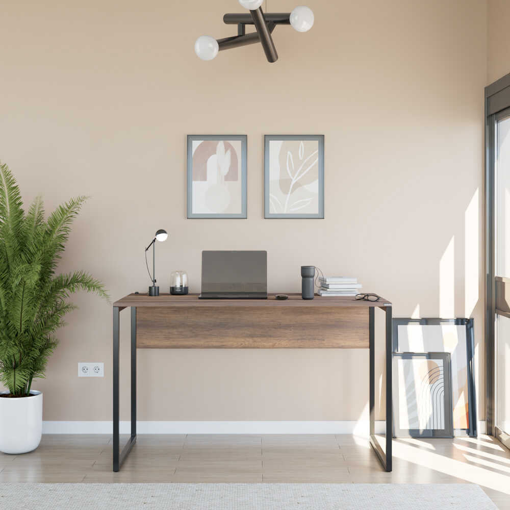 Birou CMS-900-BB-1 Home Collection® Connect cu picior metalic, 120x60x75 cm - Maro | SKU: CMS-900-OO-1