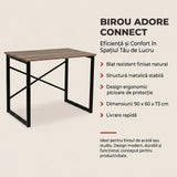 Birou MSE-657-6090S Home Collection® Connect, Natur, 90x60x73 cm