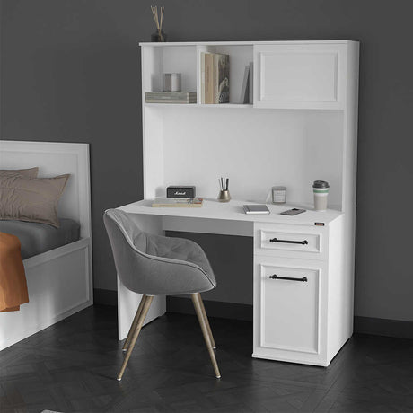 Birou CMU-1013-DD-2 Home Collection® Country cu biblioteca, Alb Mat, 120x167x60 cm