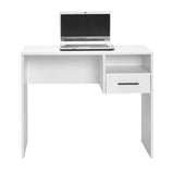 Birou CMS-105-BB-1 Home Collection®, cu sertar si raft, Alb - Stejar, 90x52x75 cm - Alb | SKU: CMS-105-BB-1, CMS-105-FF-1