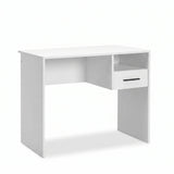 Birou CMS-105-BB-1 Home Collection®, cu sertar si raft, Alb - Stejar, 90x52x75 cm - Alb | SKU: CMS-105-BB-1, CMS-105-FF-1