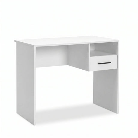 Birou CMS-105-BB-1 Home Collection®, cu sertar si raft, Alb - Stejar, 90x52x75 cm
