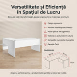 Birou RMS-320-DD-1 Home Collection® L Rio Office, Interschimbabil, Masa de colt, 160x75x144 cm - Alb | SKU: RMS-320-DD-1, RMS-320-AX-1, RMS-320-FF-1, RMS-320-OO-1