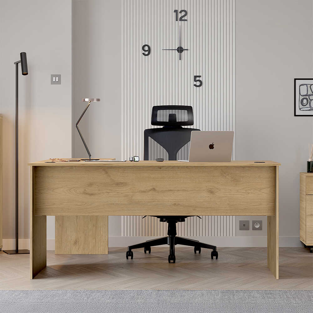 Birou RMS-320-DD-1 Home Collection® L Rio Office, Interschimbabil, Masa de colt, 160x75x144 cm - Natur | SKU: RMS-320-FF-1