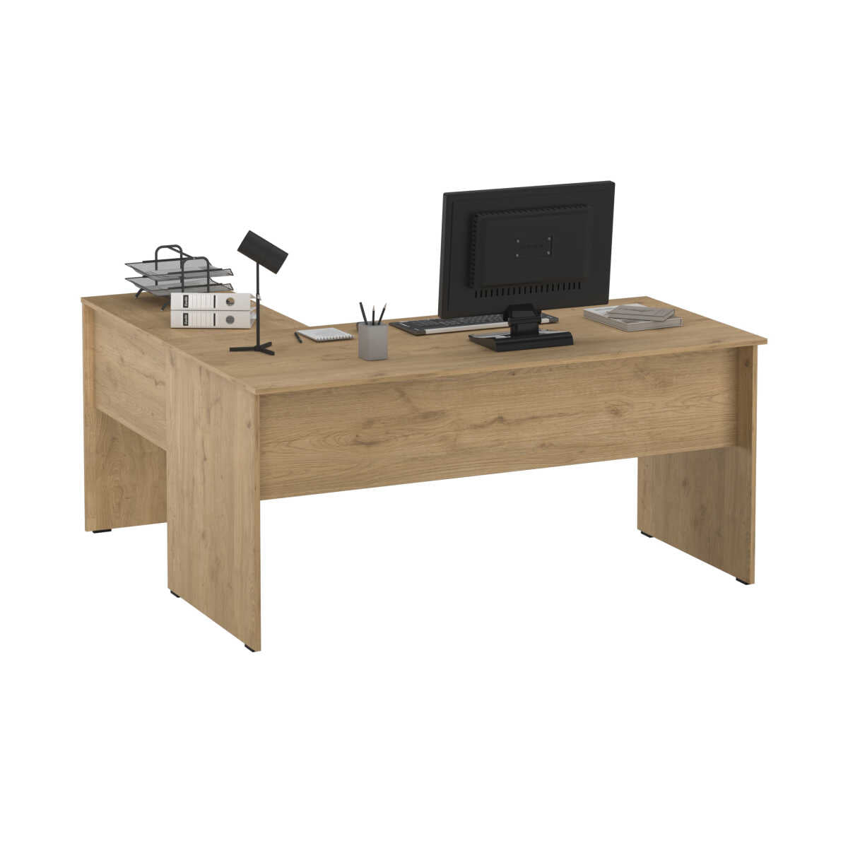 Birou RMS-320-DD-1 Home Collection® L Rio Office, Interschimbabil, Masa de colt, 160x75x144 cm - Natur | SKU: RMS-320-FF-1