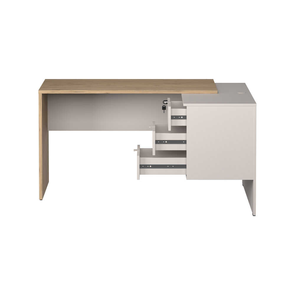 Birou CMS-743-FV-2 Home Collection® Madrid cu 3 sertare, Stejar, 140x75x107 cm