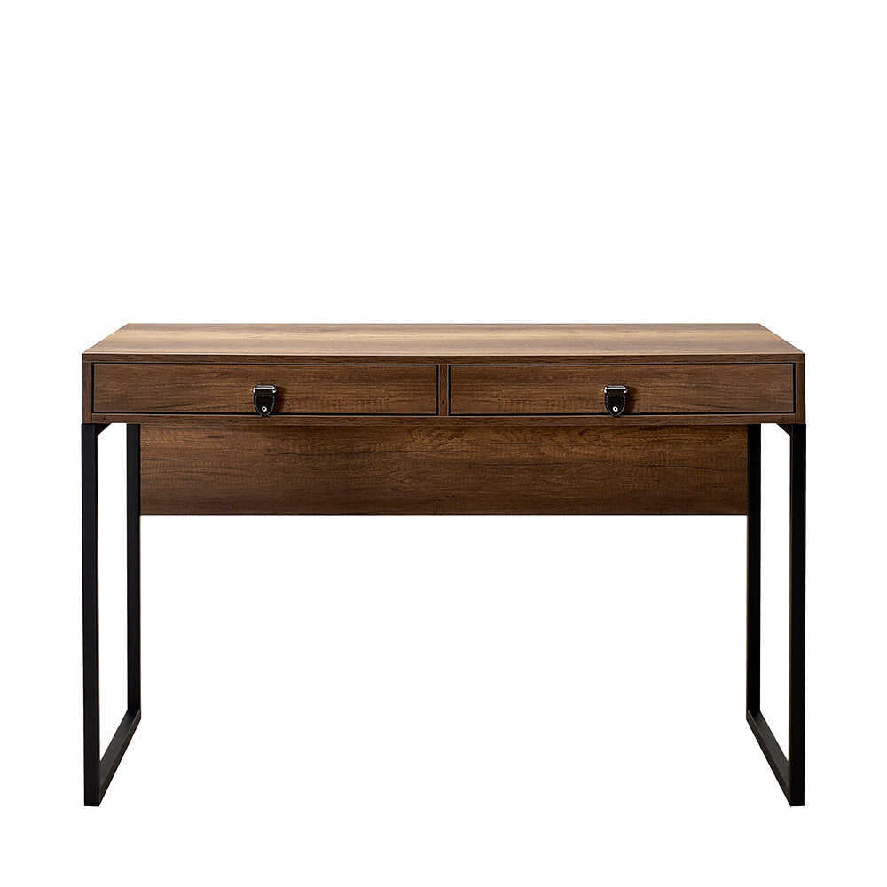 Birou CMS-922-OO-1 Home Collection® Profile cu cadru metalic si 2 sertare, Maro, 120x79x60 cm