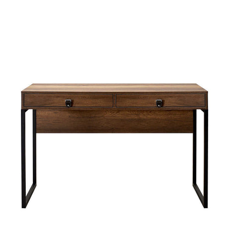 Birou CMS-922-OO-1 Home Collection® Profile cu cadru metalic si 2 sertare, Maro, 120x79x60 cm