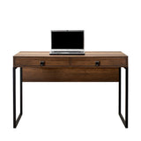 Birou CMS-922-OO-1 Home Collection® Profile cu cadru metalic si 2 sertare, Maro, 120x79x60 cm
