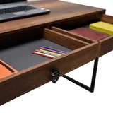 Birou CMS-922-OO-1 Home Collection® Profile cu cadru metalic si 2 sertare, Maro, 120x79x60 cm