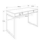 Birou CMS-922-OO-1 Home Collection® Profile cu cadru metalic si 2 sertare, Maro, 120x79x60 cm