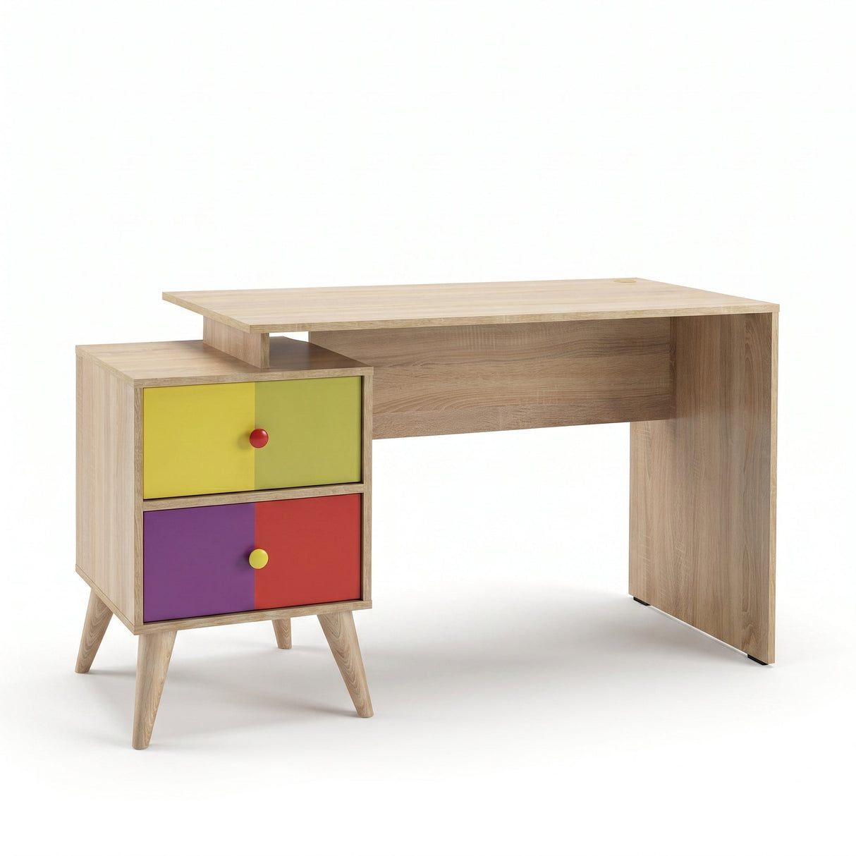 Birou CMS-920-SX-1 Home Collection® Rainbow, cu 2 sertare, Sonoma, 128x75x57 cm