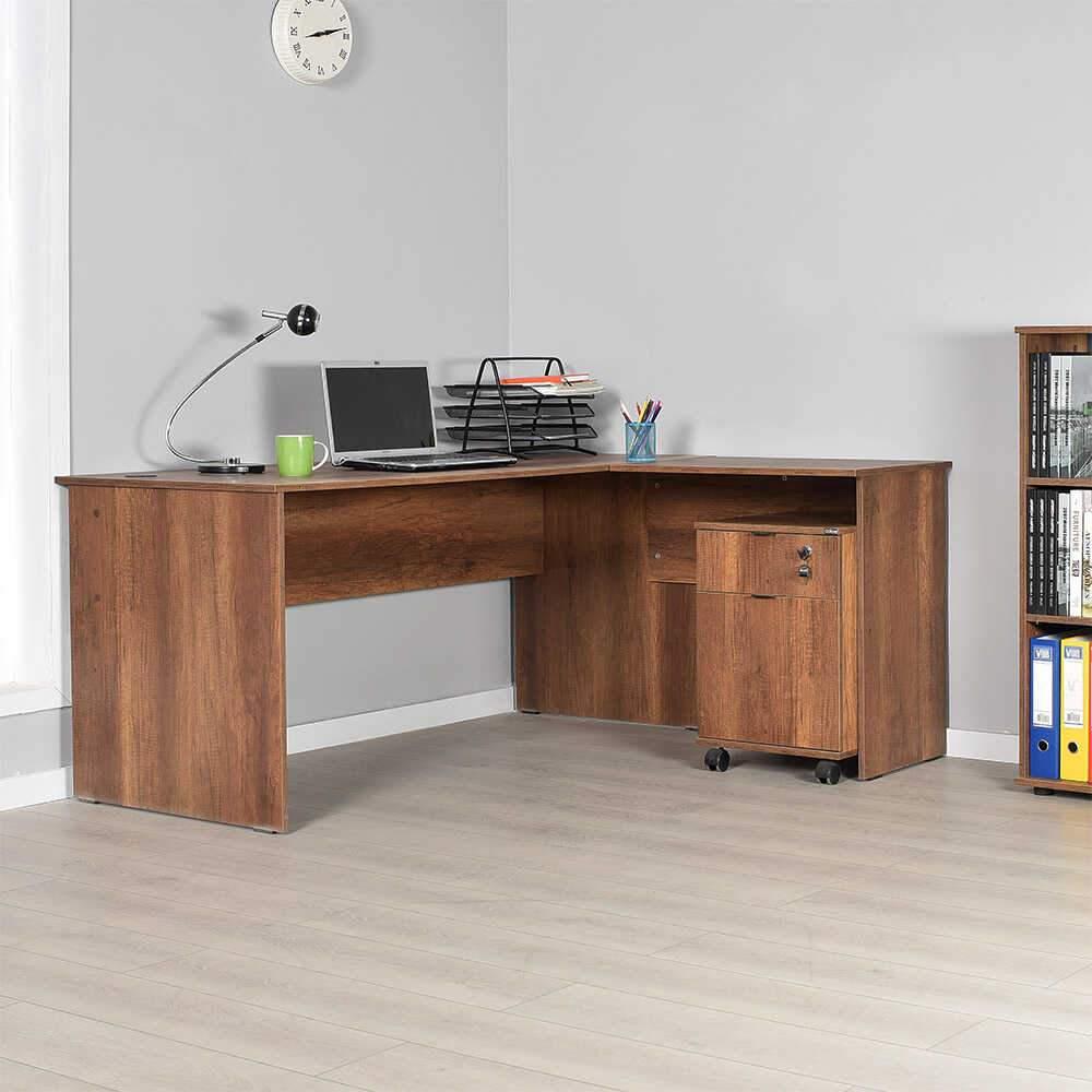 Birou RMS-320-DD-1 Home Collection® L Rio Office, Interschimbabil, Masa de colt, 160x75x144 cm - Maro | SKU: RMS-320-OO-1
