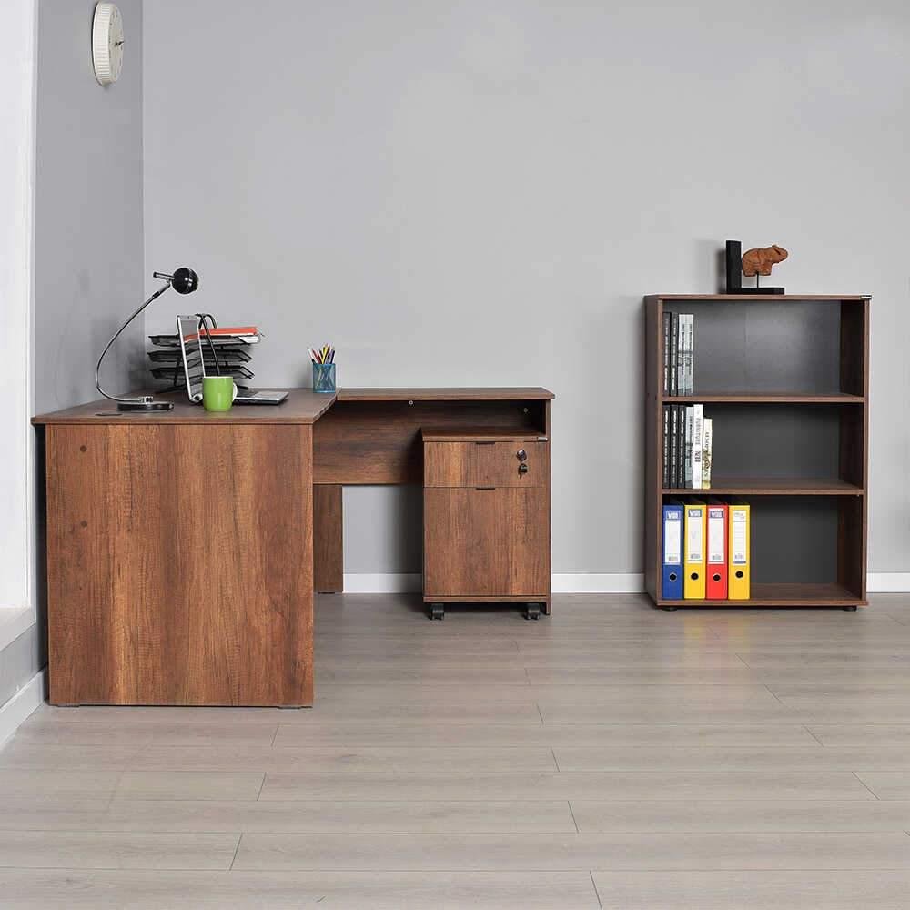 Birou RMS-320-DD-1 Home Collection® L Rio Office, Interschimbabil, Masa de colt, 160x75x144 cm - Maro | SKU: RMS-320-OO-1