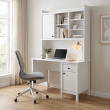 Birou CMU-990-BB-2 Home Collection® Rustic cu biblioteca, Alb, 120x193x60 cm