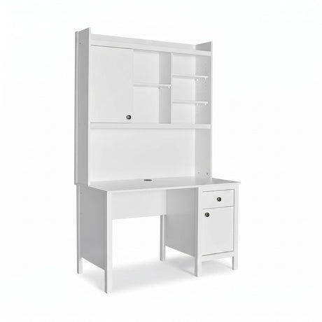 Birou CMU-990-BB-2 Home Collection® Rustic cu biblioteca, Alb, 120x193x60 cm