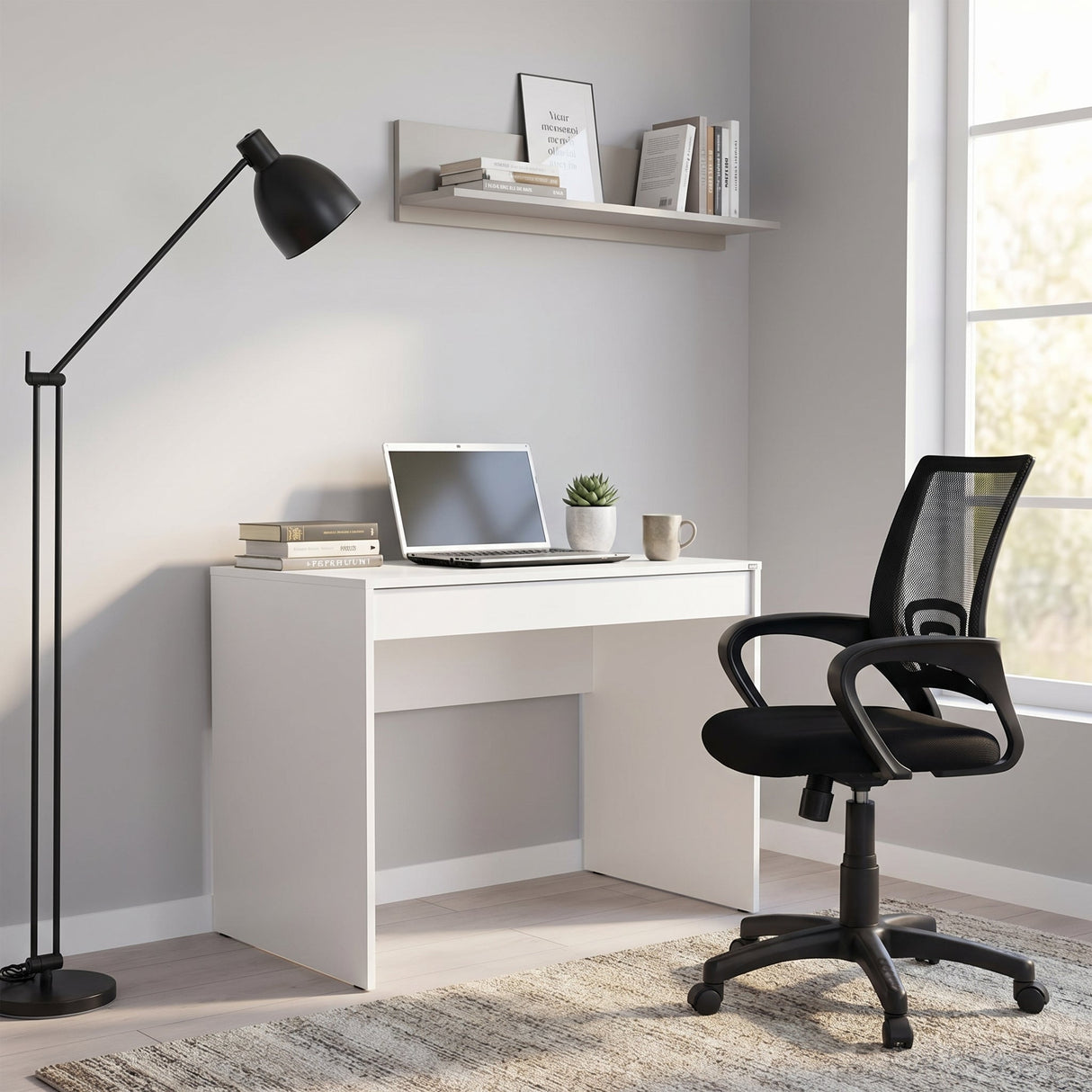 Birou CMS-301-DD-1 Home Collection®, cu sertar, 90x75x55 cm - Alb | SKU: CMS-301-DD-1