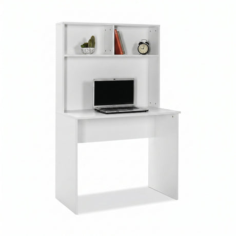 Birou CMU-190-BB-1 Home Collection® White cu biblioteca, Alb, 90x148x52 cm