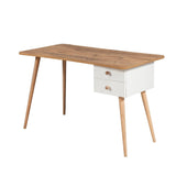 Birou Albina, Pin, Stejar - Alb, 120x77x60 cm