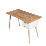 Birou Albina, Pin, Stejar - Alb, 120x77x60 cm