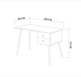 Birou Albina, Pin, Stejar - Alb, 120x77x60 cm