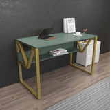 Birou Anol Elegant cu loc de depozitare, 120x73x60 cm - Auriu verde