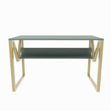 Birou Anol Elegant cu loc de depozitare, 120x73x60 cm - Auriu verde